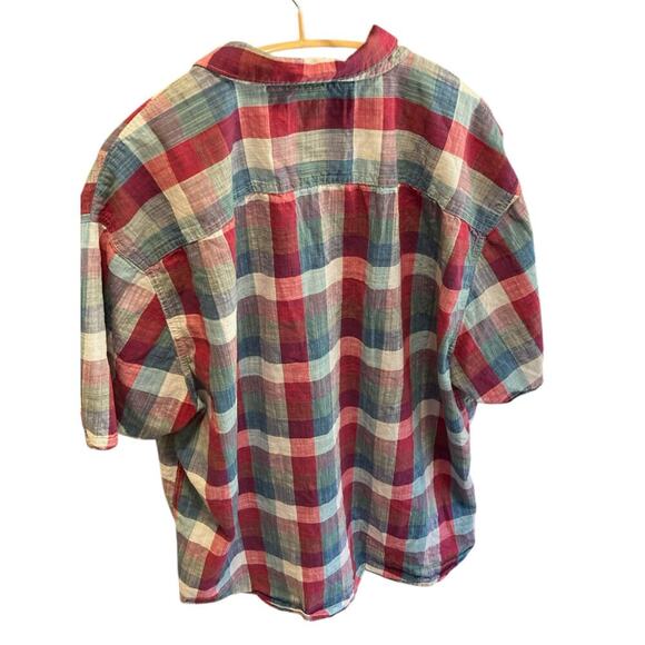 Men’s 100% cotton short sleeved button-down casual plaid shirt. Size XXL - Picture 2 of 5